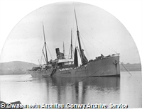 S. S. Jamaica o Benrhyn Tarminfire yng Nghonwy / S. S. Jamaica from Cape Tarminfire at Conway
